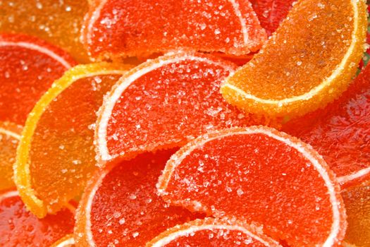 Close up of the grape fruit and orange slices