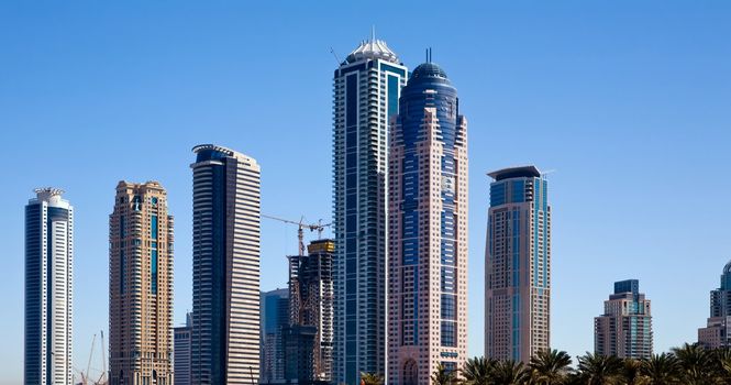 View of modern skyscraper in Dubai, UAE