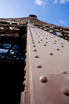 View of The Eiffel Tower in Paris on a sunny day