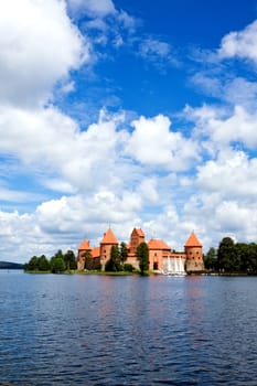 View of beautiful Trakai, Island Gothic Castle, Lithuania 