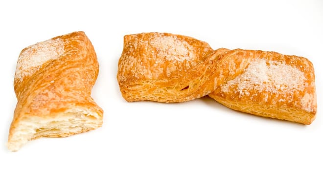 Fresh bun on a white background