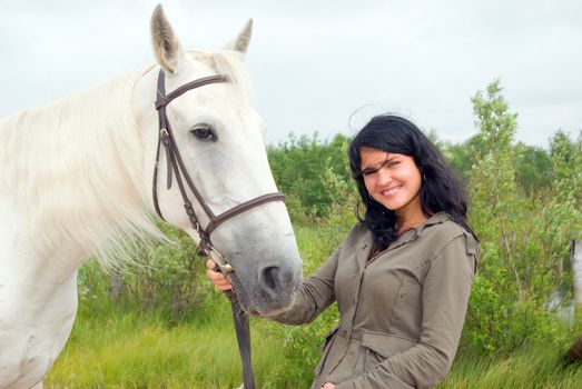 beautiful girl and horse.romantic production