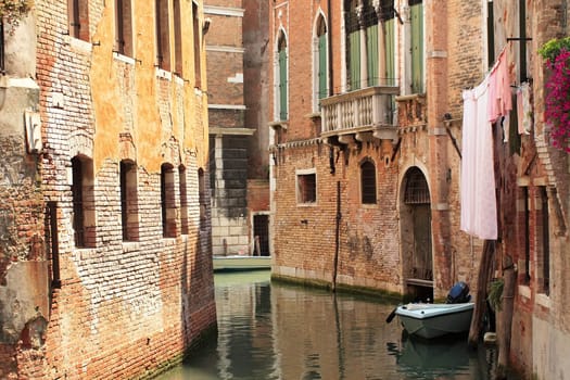 The canal on outskirts of Venice