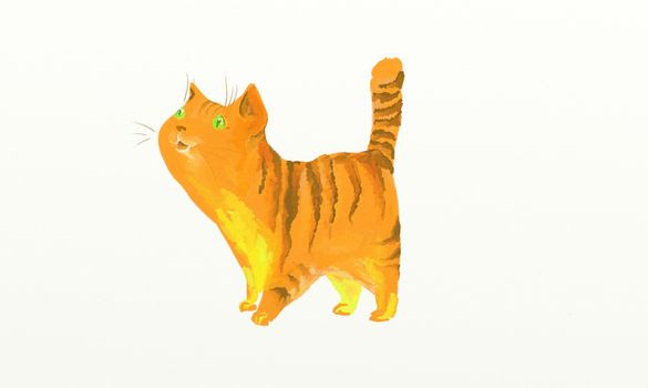 Fat fluffy ginger cat