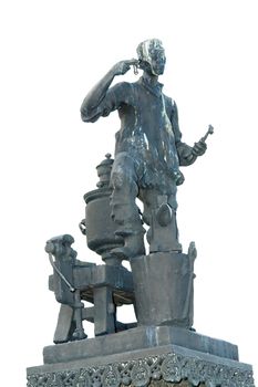 lefthander. The well-known character of Russian fairy tale. statue.