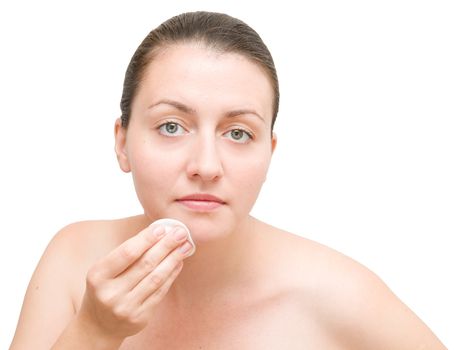 beautiful girl make-up on a white background