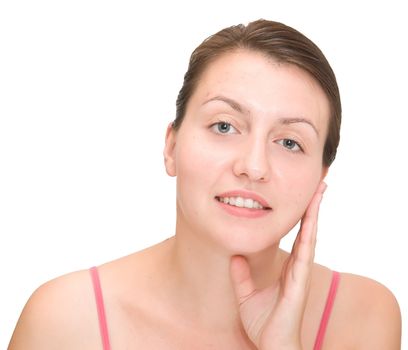 beautiful girl make-up on a white background