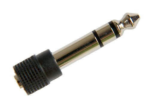 stereo jacks over white. The adapter for a microphone
