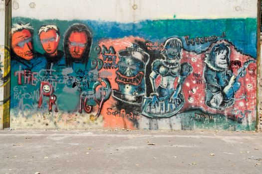 the graffiti wall In city park