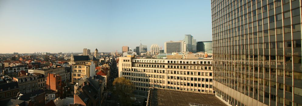 Panoramic view of downtown Brussels