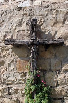Wooden cross, Abbey of the Dormition in Jerusalem, Israel.