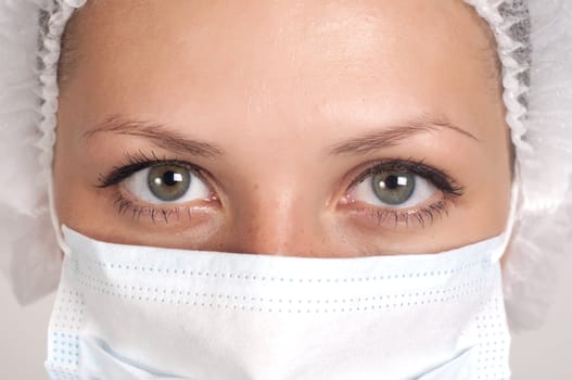 Portrait of a doctor in a medical mask