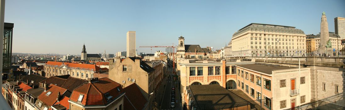 Panoramic view of downtown Brussels