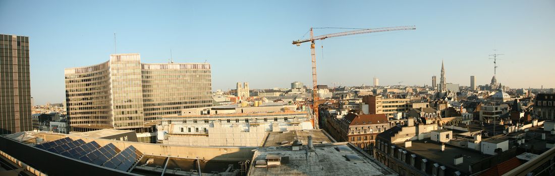 Panoramic view of downtown Brussels