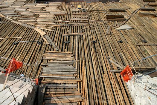 Temporary wood floor in the arena of Verona - Italy