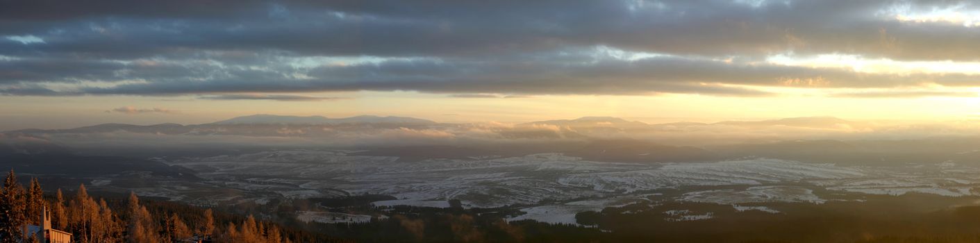 Landscapes and snow in slovakia