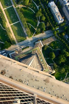 Aerial view of Paris from the eiffel tower with clear sky