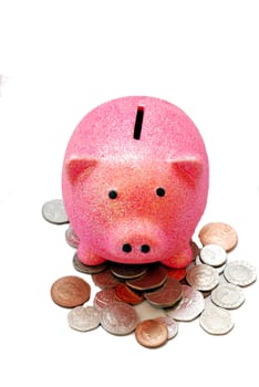 piggy bank with coins