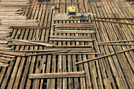 Temporary wood floor in the arena of Verona - Italy