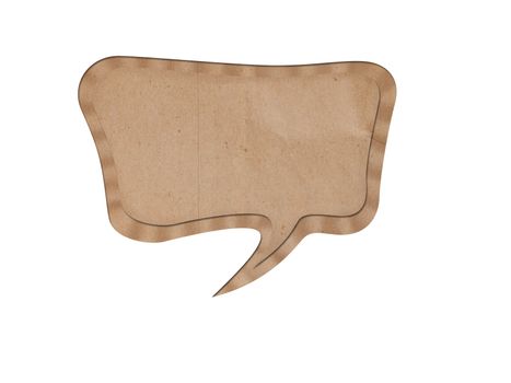 Cardboard paper in origami speech bubble shape