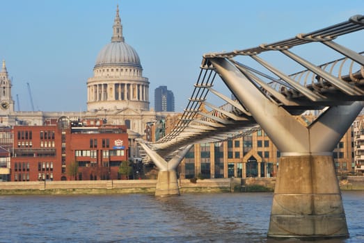 Millennium bridge and St Pauls cathedral