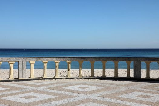 Promenade and beach of traditional seaside resort of Sousse, Tunisia