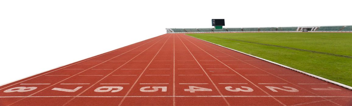 isolated Running track numbers in front of tracks