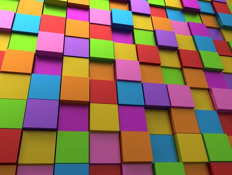 Abstract background - different color cubes