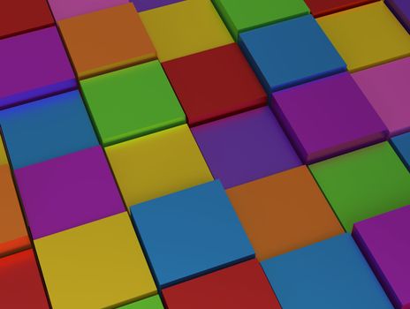 Abstract background - different color cubes
