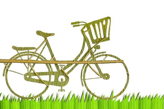 Pushbike from green leave, eco concept