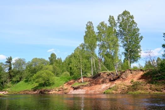 steep coast on small river