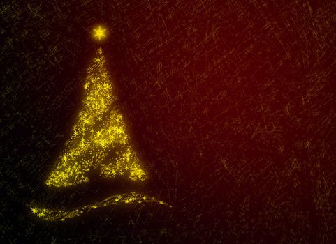 Magical Christmas background with snowflakes and stars
