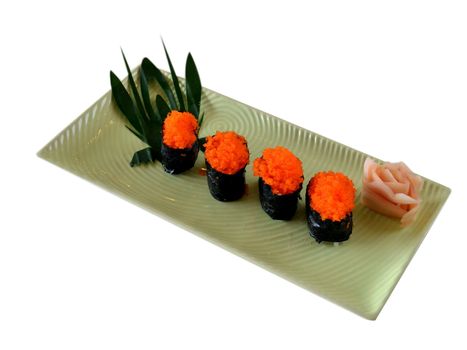 Sushi with egg-fish and seafood