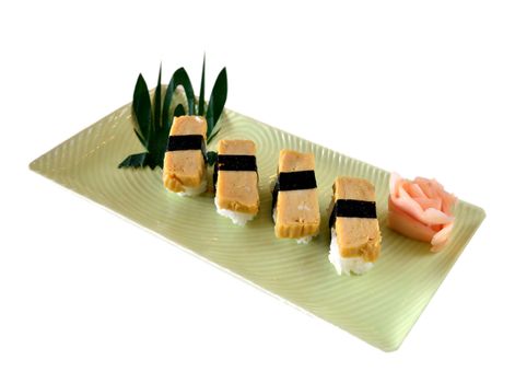 Tamago yaki is sushi using an egg