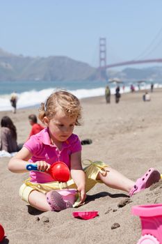 Having fun on the beach on sunny day.