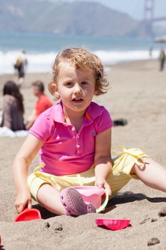 Having fun on the beach on sunny day.