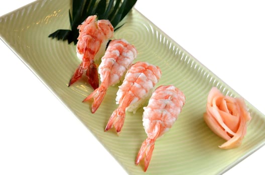 delicious sushi  with tiger shrimp 