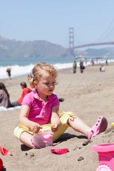 Having fun on the beach on sunny day.