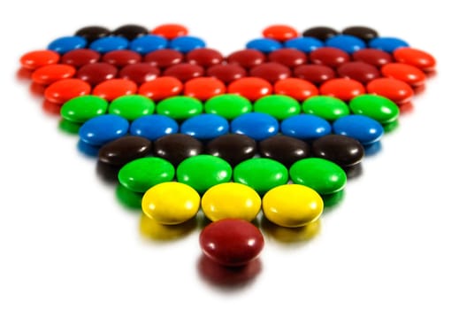 colorful candies with shape heart