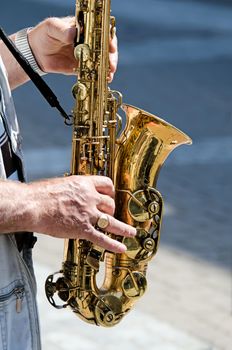 the saxophone player