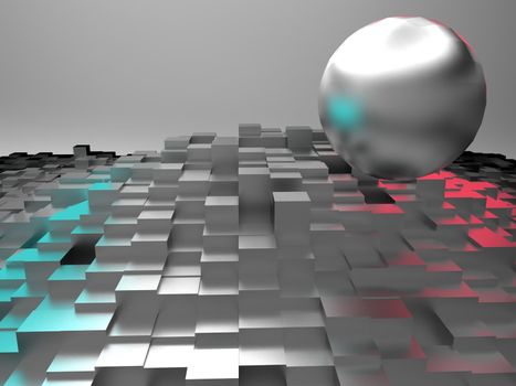 the ball and cubes
