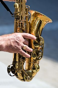 the saxophone player