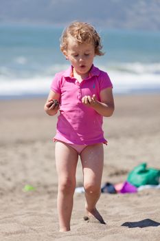 Having fun on the beach on sunny day.