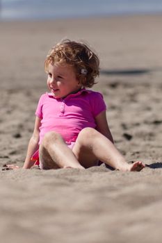 Having fun on the beach on sunny day.