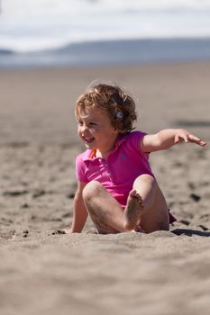 Having fun on the beach on sunny day.