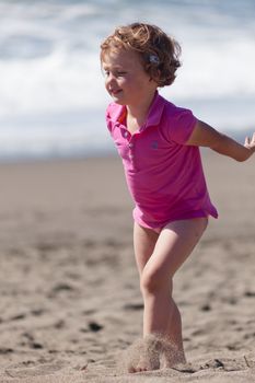 Having fun on the beach on sunny day.