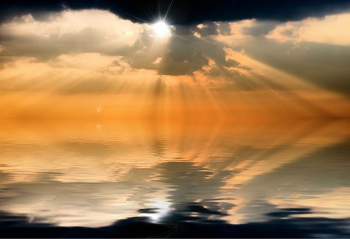 sun rays and reflections