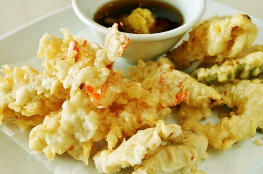 Fried Shrimps ,Tempura Japanese cuisine