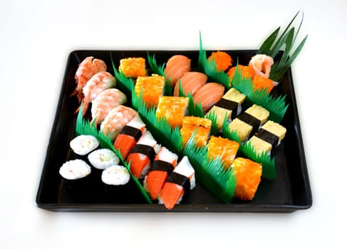 delicious mixed sushi , Japanese cuisine