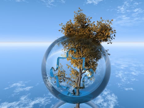tree in a bubble